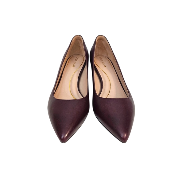 Cole Haan Burgundy "Vandam" Pointed Toe Low Heel Pumps - Picture 2 of 10